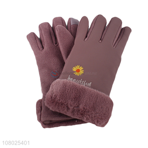 Best selling polyester keep warm winter gloves for women