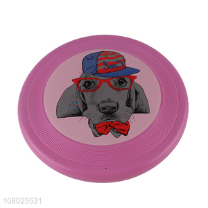 Good Price Pink Cartoon Silicone Flying Disc Pet Toy Wholesale