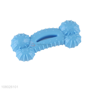 Good wholesale price blue silicone pet chew toy molar bone toy