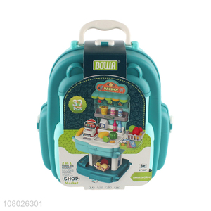 New design super market simulation toy backpack playing toys
