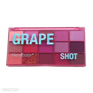 China products 15 colors eyeshadow palette long lasting grape eyeshadow