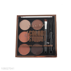 China products 6 colors eyebrow powder palette with eyebrow brush comb