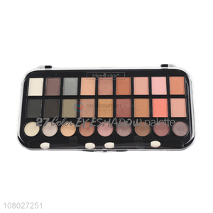 Hot selling 27 colors eyeshadow palette long lasting shimmer eyeshadow