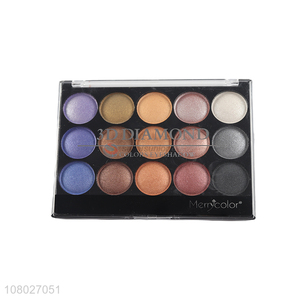 Wholesale 15 colors 3D diamond shimmer eyeshadow palette eye makeup palette