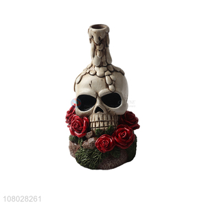 Good selling skull shape halloween decorative resin ornaments