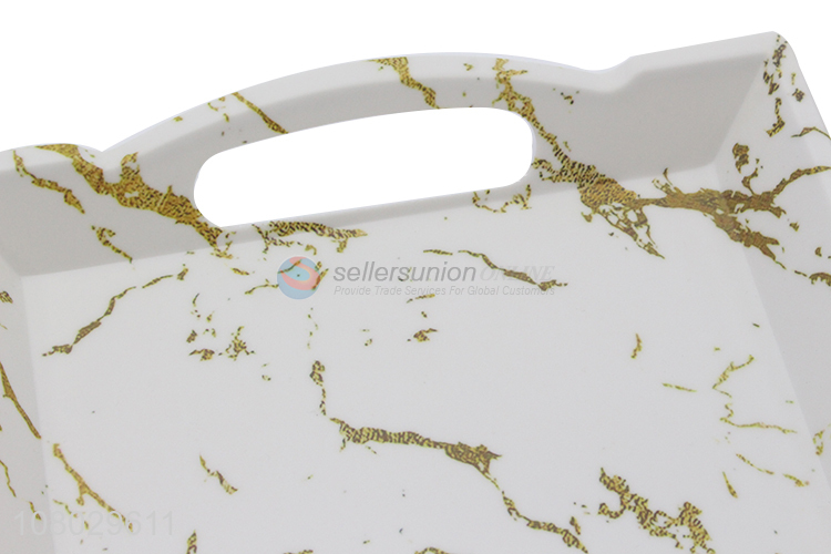 Recent design marbling non-toxic melamine serving tray dinnerware platter