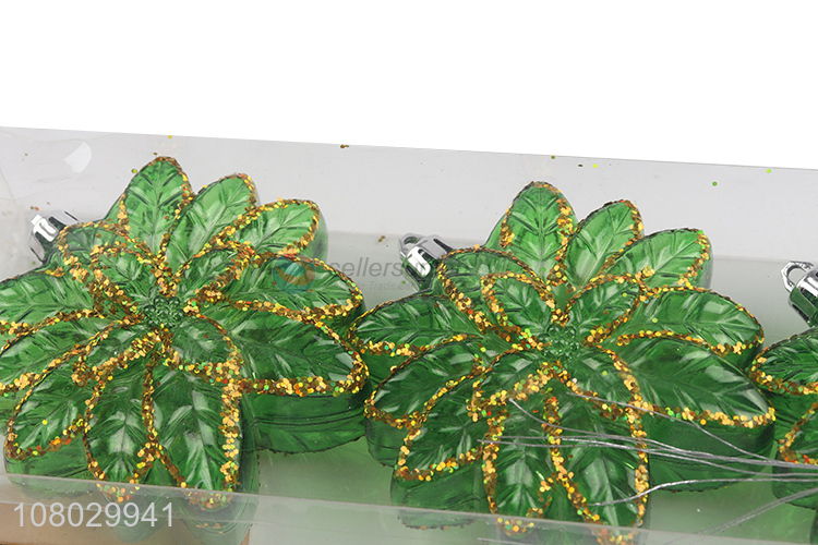 China supplier leaf shape Christmas hanging decoration plastic Christmas