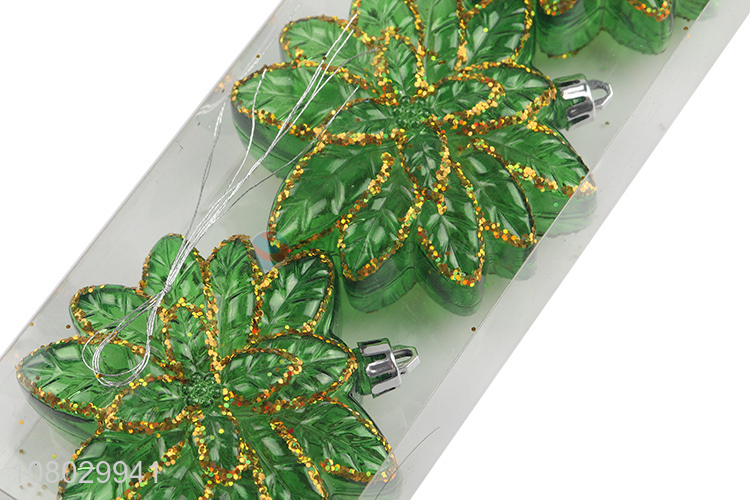 China supplier leaf shape Christmas hanging decoration plastic Christmas
