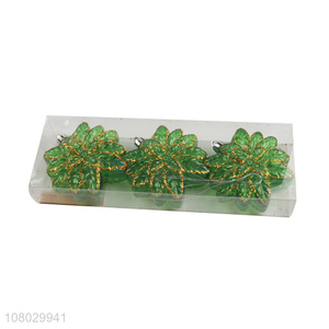 China supplier leaf shape Christmas hanging decoration plastic Christmas