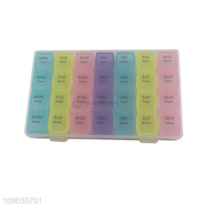 Hot products multicolor weekly timer plastic medicine box