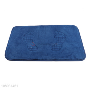 Best selling blue soft household floor mat with foot pattern