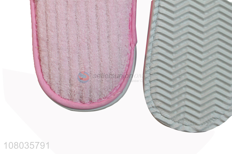 High quality pink disposable floor slippers hotel supplies