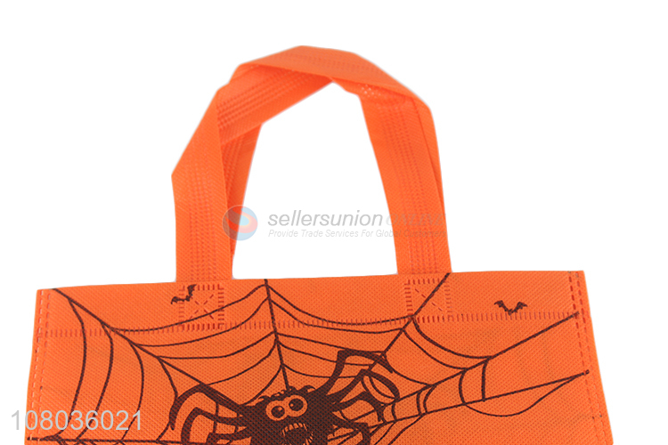 Factory price orange halloween non-woven fabric shopping bag