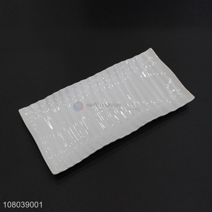 Yiwu Market White Simple Ceramic Plate for Kitchen Tableware