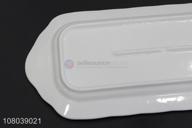 High quality white binaural ceramic plate household tableware