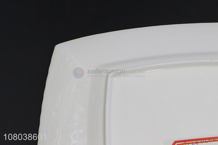 New design white square dinner plate kitchen ceramic tableware