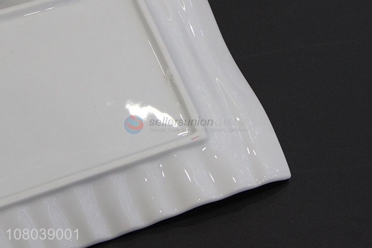 Yiwu Market White Simple Ceramic Plate for Kitchen Tableware