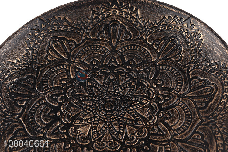 Good Sale High-End Carved Wooden Tray Round Tray