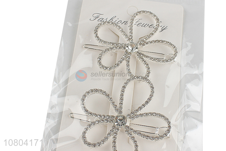 Best quality silver flower shape women hairpin for sale