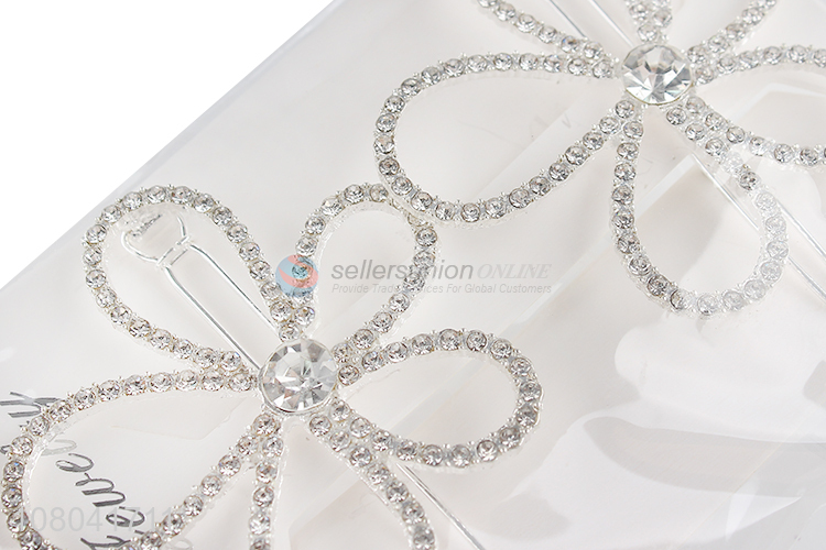 Best quality silver flower shape women hairpin for sale