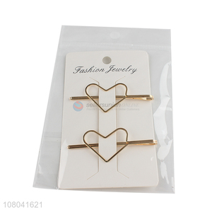 Good price heart shape golden alloy <em>hair</em> <em>pin</em> <em>hair</em> clips