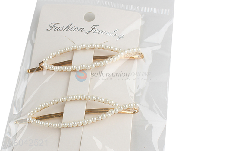 Top sale creative women fashion pearl hairpin headwear