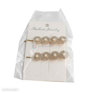 China products creative pearls alloy hairpin for headwear
