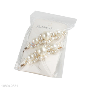 Factory wholesale white pearl hairpin women headwear