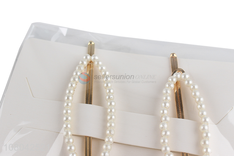 Top sale creative women fashion pearl hairpin headwear
