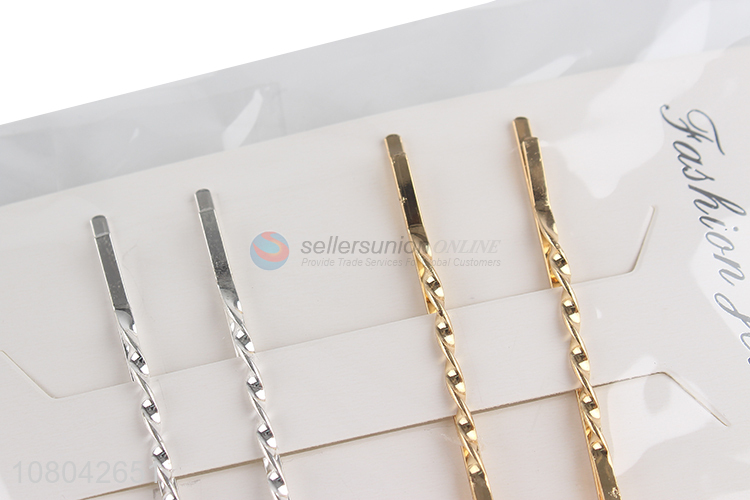 Yiwu factory 4pieces alloy fashion hairpin hair clips for girls