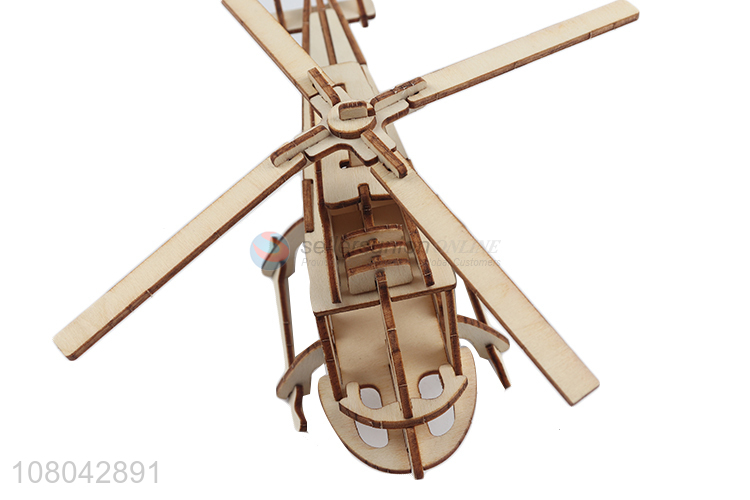 New arrival 3D wooden helicopter puzzle children inteligent toy