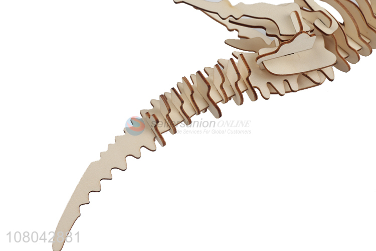 Wholesale popular 3D wooden dinosaur puzzle kids educational toy