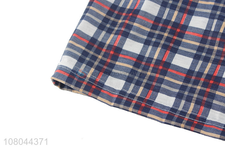 High quality plaid shorts summer pajamas for men