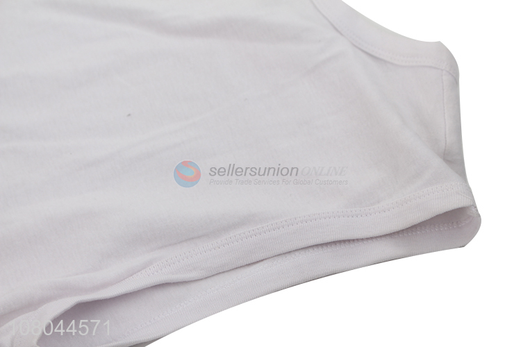 China supplier white cotton wide-shoulder vest for men