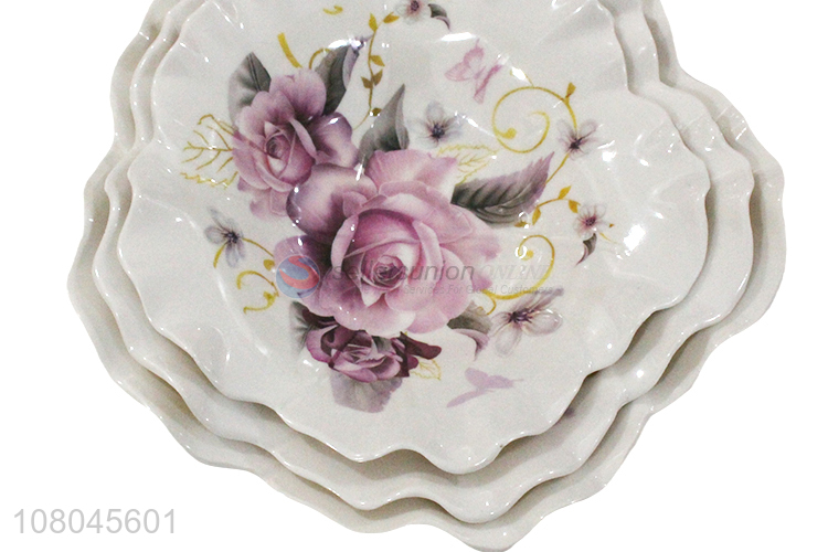 Unique Design Lotus-Shaped Fruit Plate Melamine Fruit Tray