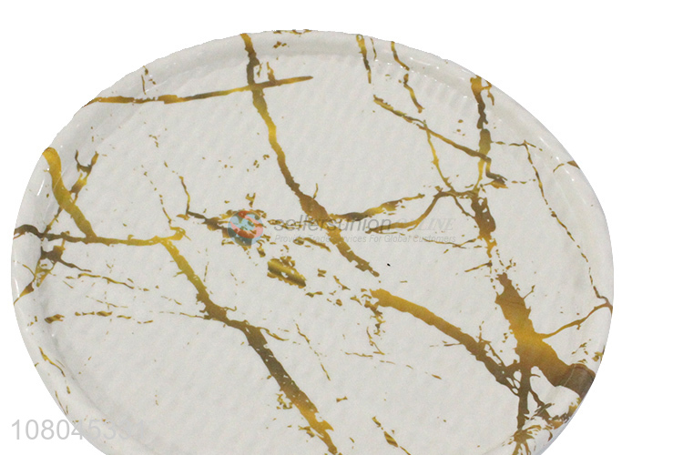 Custom Round Marbling Melamine Tray Fruit Plate