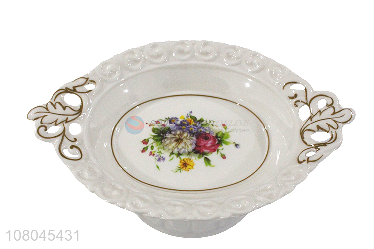 Fashion Home Decorative Melamine Fruit Tray With Base
