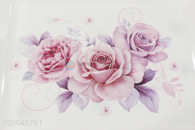 Fashion Flower Pattern Melamine Tray Food Tray With Handle