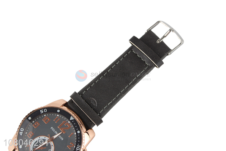 China factory men watch pu leather strap luminous sport watch