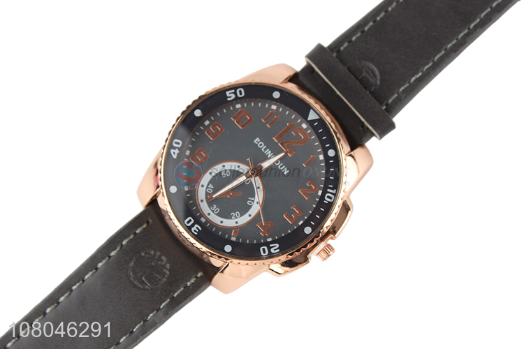 China factory men watch pu leather strap luminous sport watch