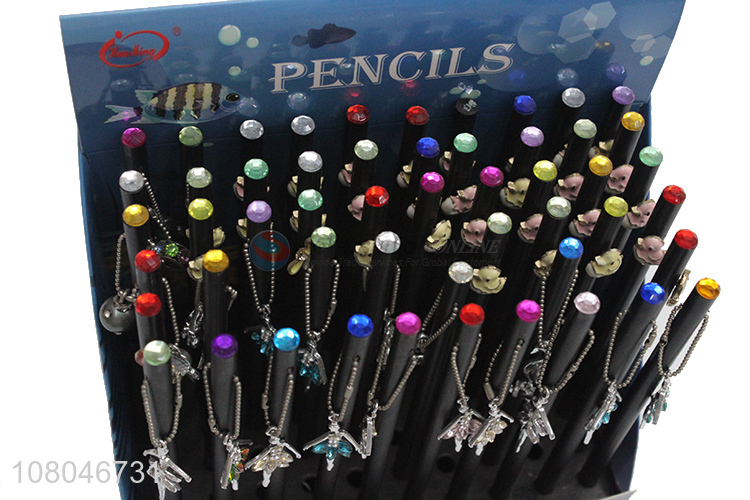 China supplier 60 pieces blackwood writing pencil with ballet girl charms