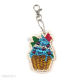 Yiwu wholesale DIY diamond keychain <em>schoolbag</em> pendant