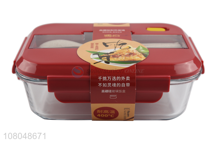 China factory 1040ml rectangular microwaveable glass lunch box set