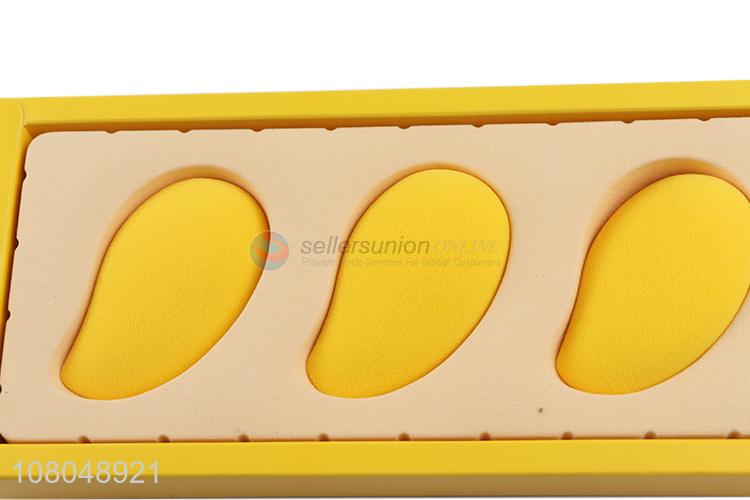 Low price wholesale yellow makeup powder puff set for ladies