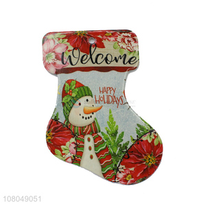 Fashion Christmas Stocking Shape Pot Holder Ceramic Placemat