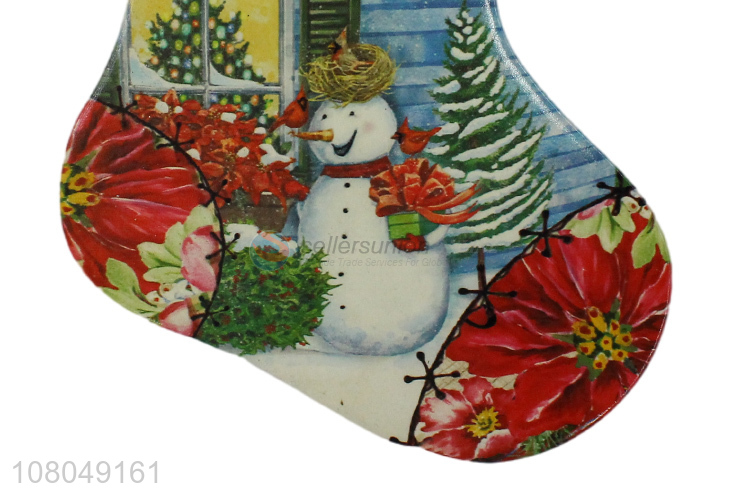 New Design Christmas Stocking Shape Ceramic Placemat