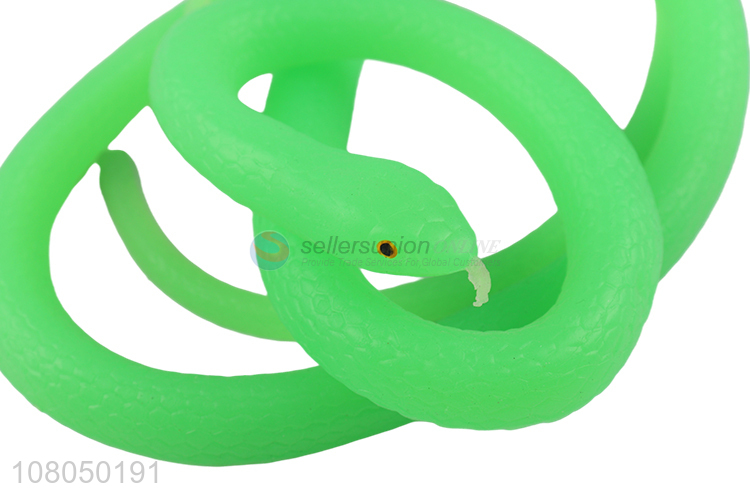 Yiwu supplier green soft simulation snake children funny toy