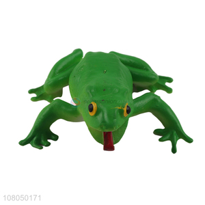 Good sale green simulation frog animal model toy for children