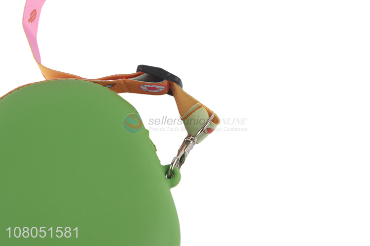 Hot selling cartoon avocado silicone coin purse cross shoulder bag