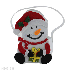 Good quality snowman shaped christmas decoration hand bag